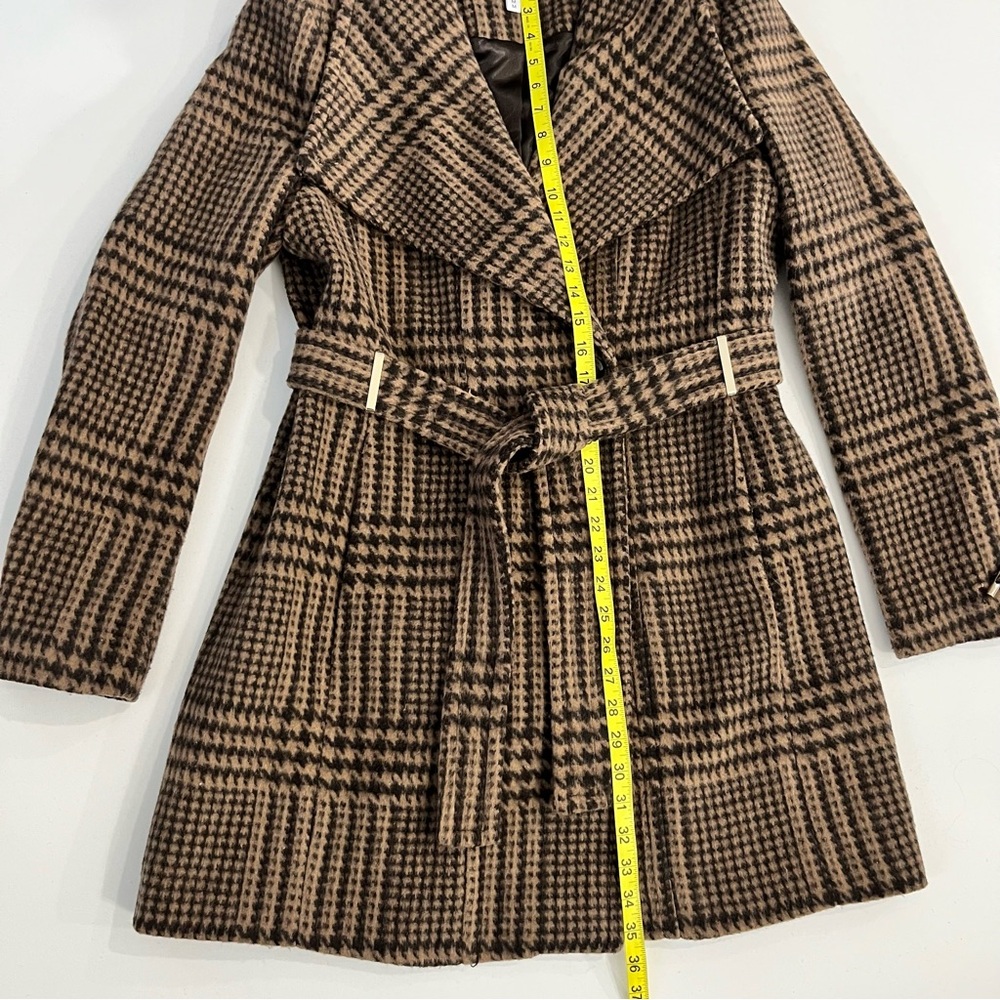 Calvin Klein Women’s Wool Blend Coat in Brown and Black Plaid | 8 - Picture 11 of 16